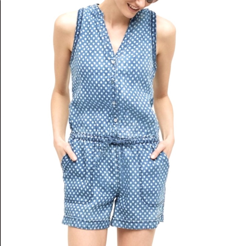 Hei Hei romper chambray dots anthropologie